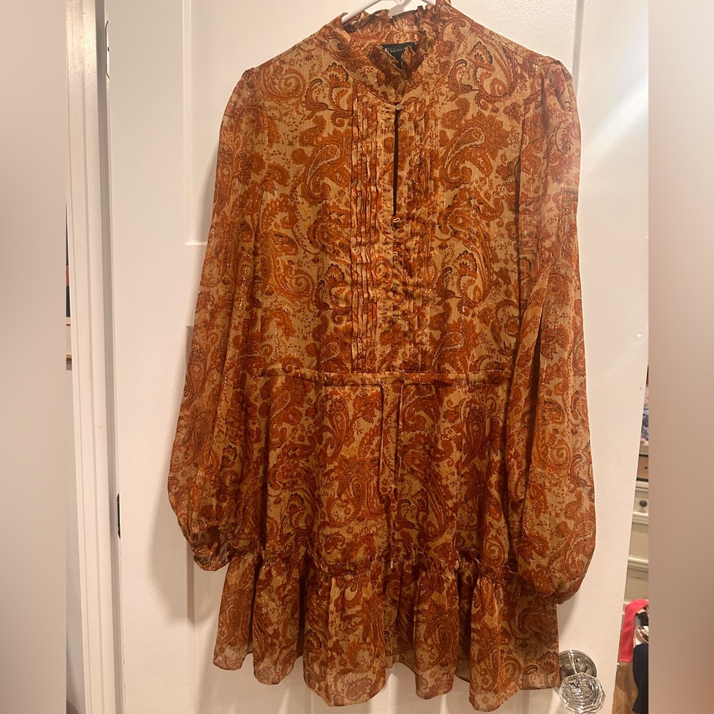 House of Harlow 1960 Rust Paisley Blouse